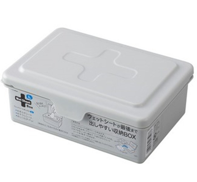 inomata  2750 濕紙巾收納盒-灰-L  4905596275053