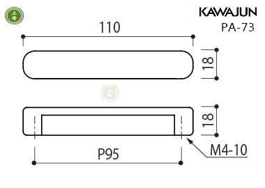KAWAJUN-PA-73 把手 黑色拉絲