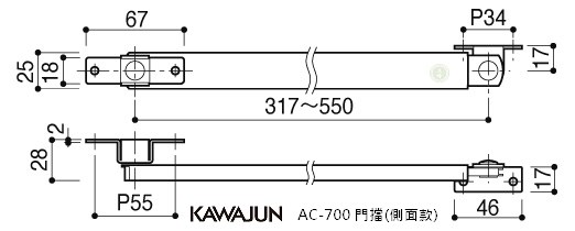 KAWAJUN-AC-700【鐵灰】門擋(側面款) 