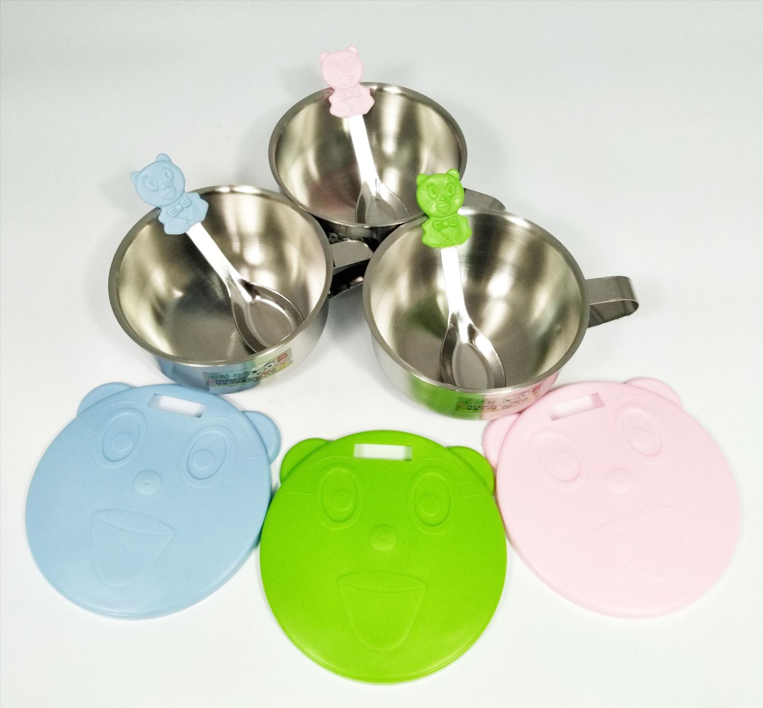 台灣製  甲庚 D-83 嘟酷熊 歐岱米林兒童碗附湯匙 4710423440838