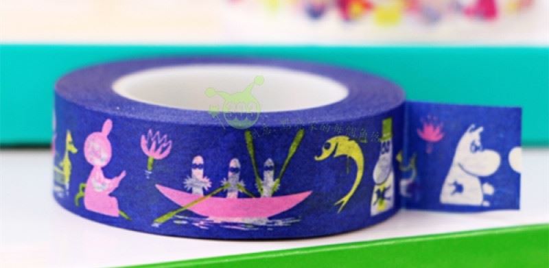 和紙膠帶.紙膠帶 - 北歐芬蘭 Moomins  姆名 / 魯魯米 ~ 粉/綠/藍