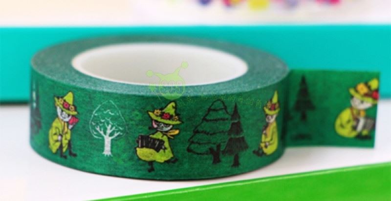 和紙膠帶.紙膠帶 - 北歐芬蘭 Moomins  姆名 / 魯魯米 ~ 粉/綠/藍