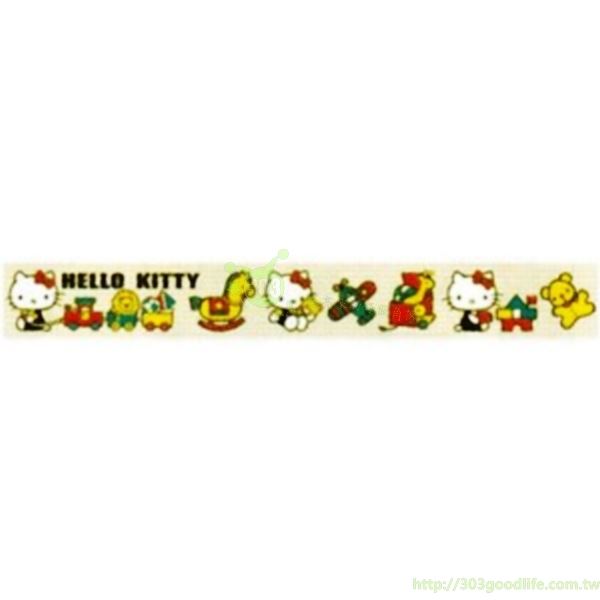 三麗鷗 Hello Kitty 凱蒂貓.卡其.積木玩具和紙膠帶  H3841 細10mm   4901610578827