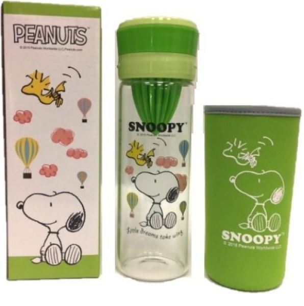 Snoopy 史努比   蔬果榨汁養生附套玻璃瓶 . 榨汁養生瓶-含布套   4711552093001