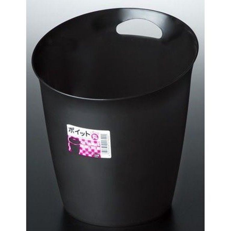 日本製  NAKAYA  poitto 新黑亮單耳圓型垃圾桶    4955959216001