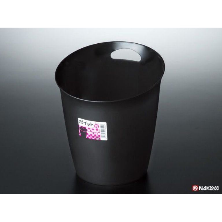日本製  NAKAYA  poitto 新黑亮單耳圓型垃圾桶    4955959216001