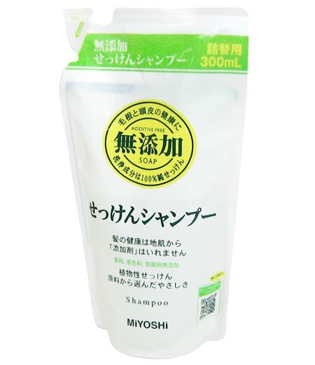 日本製 MIYOSHI 白色無添加洗髮精-補充包 300ml   4904551100218
