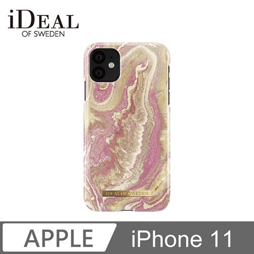 iDeal Of Sweden iPhone 11 北歐時尚瑞典流行手機殼-戈爾登霞紅大理石