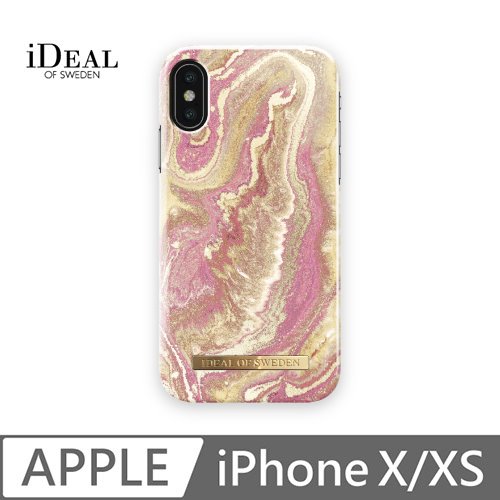iDeal Of Sweden iPhone X/Xs 北歐時尚瑞典流行手機殼-戈爾登霞紅大理石