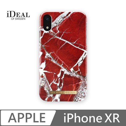 iDeal Of Sweden iPhone XR 北歐時尚瑞典流行手機殼-斐紅珠寶大理石