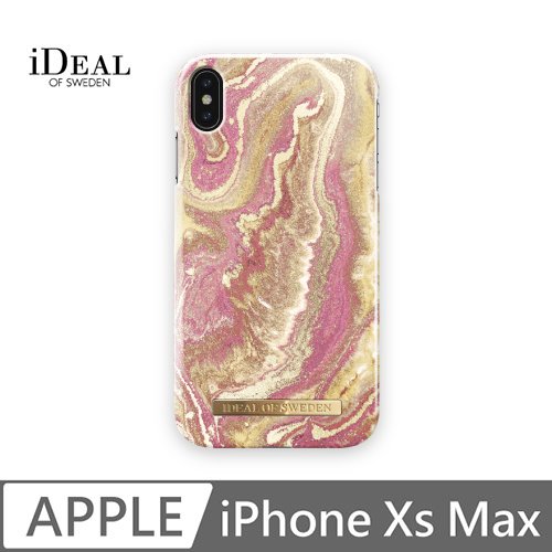 iDeal Of Sweden iPhone Xs Max 北歐時尚瑞典流行手機殼-戈爾登霞紅大理石