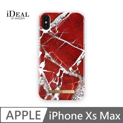 iDeal Of Sweden iPhone Xs Max 北歐時尚瑞典流行手機殼-斐紅珠寶大理石