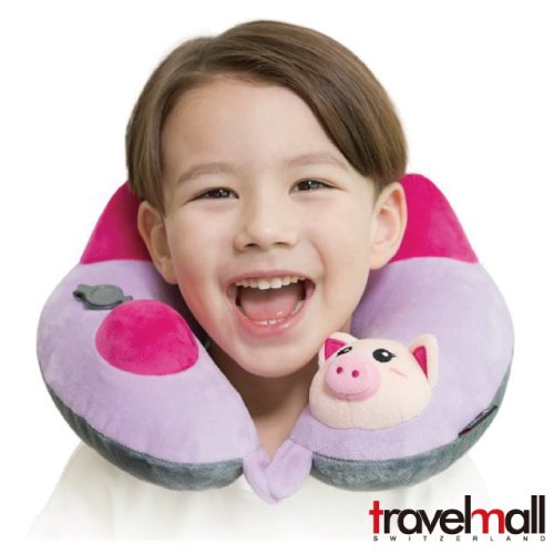 Travelmall 動物系列專利3D按壓式充氣枕-小豬版