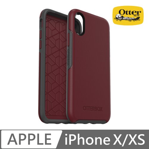 OtterBox iPhone X/Xs Symmetry炫彩幾何保護殼-暗紅