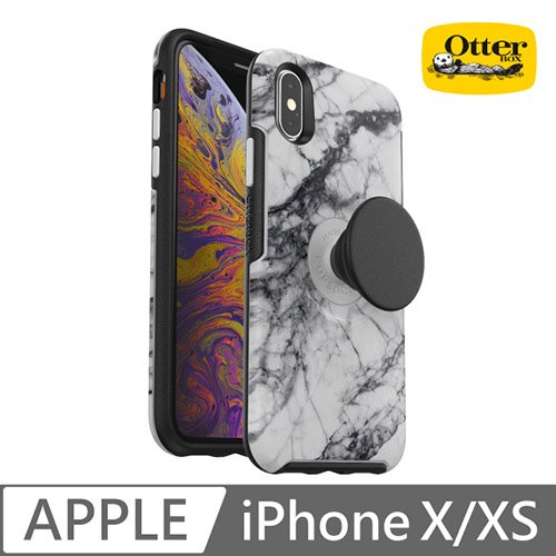 OtterBox Otter + Pop iPhone X/Xs Symmetry 炫彩幾何泡泡騷保護殼-白大理石