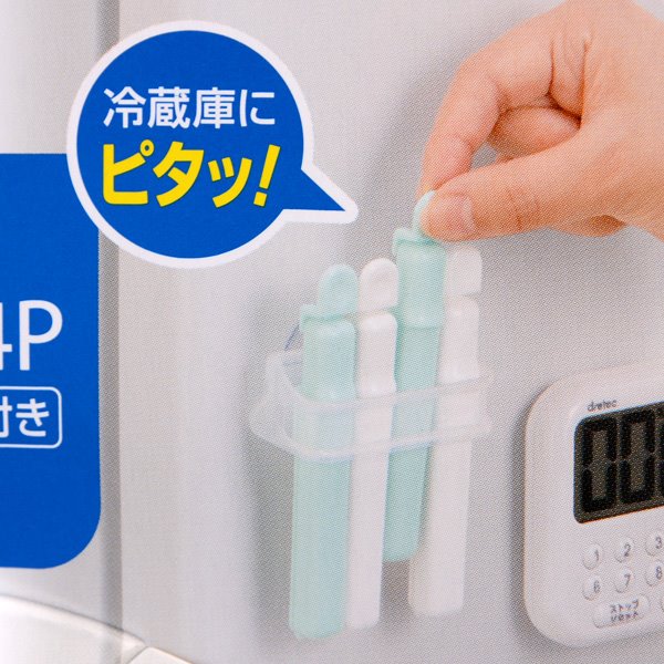 日本製   inomata   封口夾-附吸盤收納套 ~ 6215- 4P -S  / 6216-3P -L