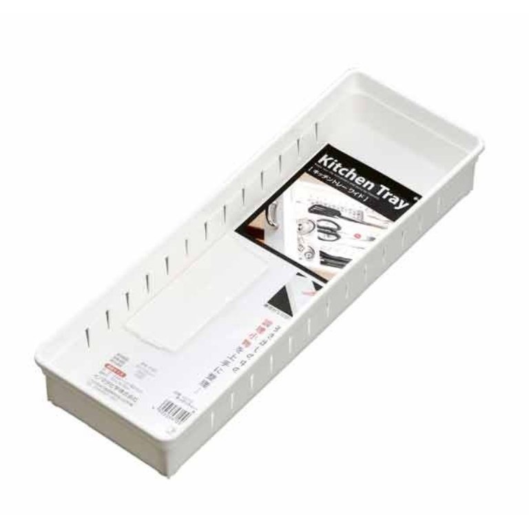 日本製  inomata  0073刀叉餐具分格整理收納盒(大) -白 / -透