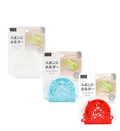 花 吸盤 單格 海棉.菜瓜布 滴水收納架 4582403209229