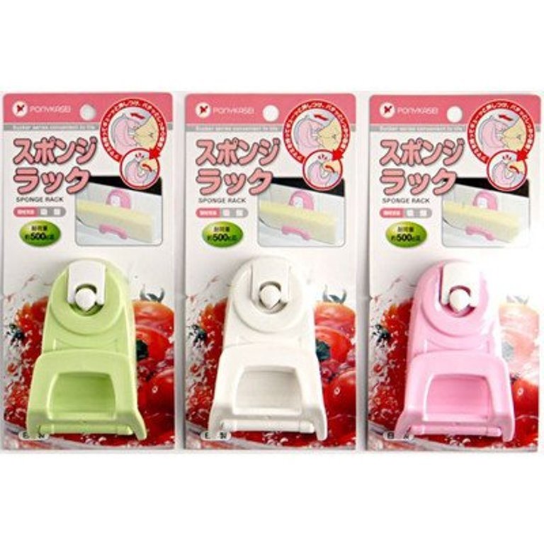 日本製  PONY  HK-091 新亮售壓扣吸盤式滴水海棉置物收納架    4962964241607