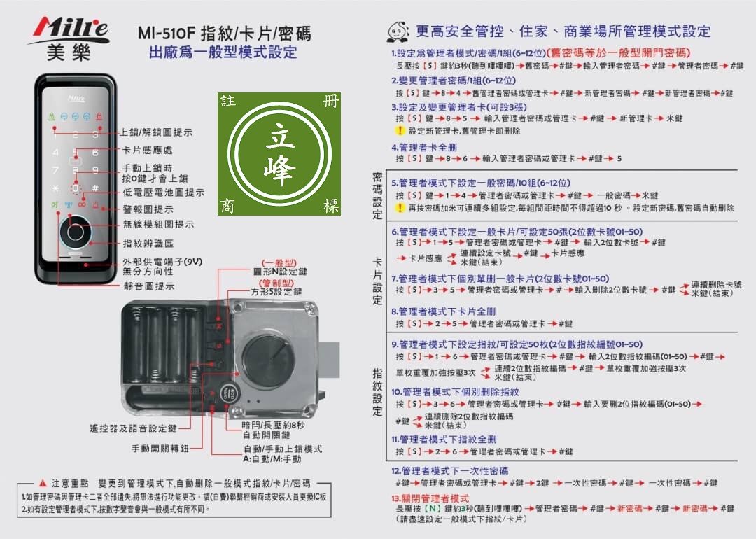 MI-510F電子鎖