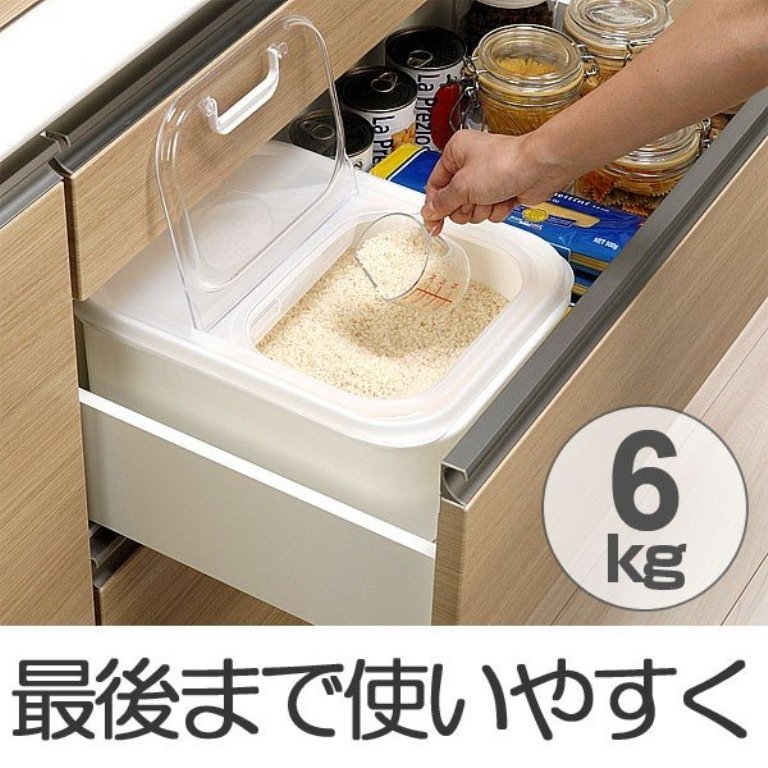 日本製 inomata  1270 米箱6kg-附殘米盒量米杯   4905596127062