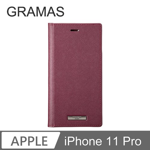 GRAMAS iPhone 11 Pro 職匠工藝 掀蓋式皮套- EURO (酒紅)