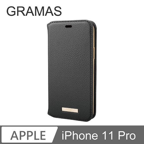 GRAMAS iPhone 11 Pro 時尚工藝 掀蓋式皮套- Shrink (黑)