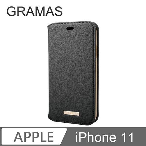GRAMAS iPhone 11 時尚工藝 掀蓋式皮套- Shrink (黑)