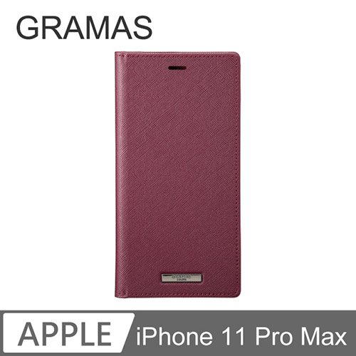 GRAMAS iPhone 11 Pro Max 職匠工藝 掀蓋式皮套- EURO (酒紅)