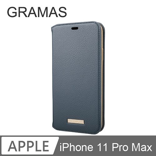 GRAMAS iPhone 11 Pro Max 時尚工藝 掀蓋式皮套- Shrink (藍)