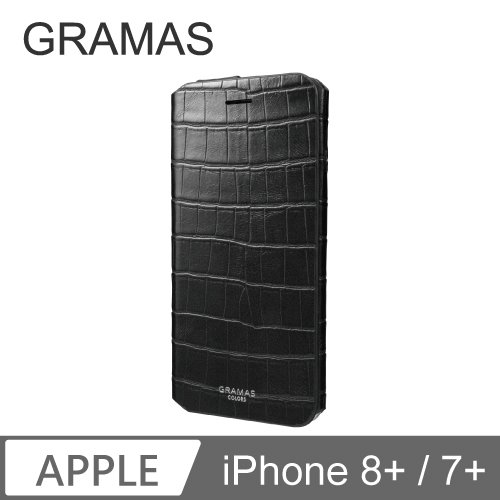 GRAMAS iPhone 7+/8+ 簡約職人 掀蓋式皮套- 尊爵版 (黑)