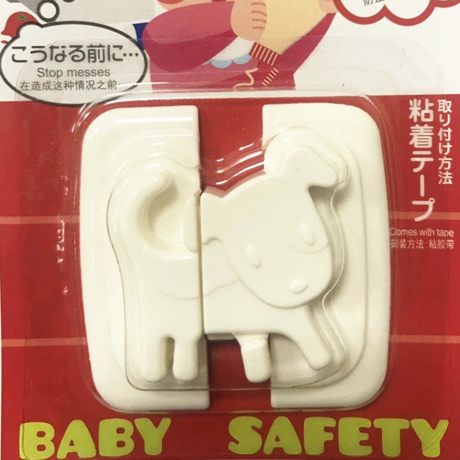 SURUGA  動物造型 粘著式 一字型多用途安全扣   4580297231203