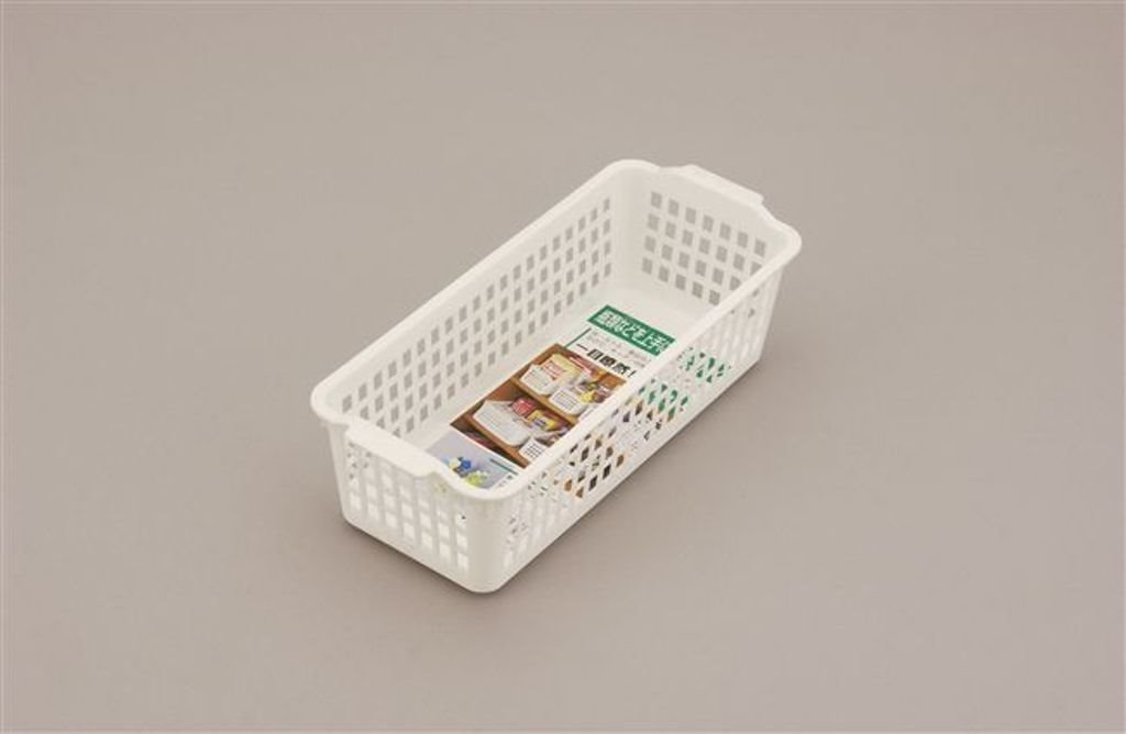日本製  inomata  4517小長方多用途收納整理籃 -白/-透明