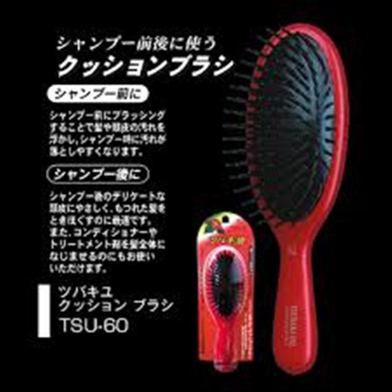  日本製  IKEMOTO 池本 TSU60  艷紅椿油橢圓梳   / 山茶油 髮梳(橢圓)   4970270106855 ~預購商品~