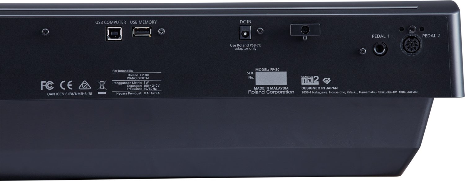 Roland FP-30 電鋼琴  附延音踏板+防塵套+琴椅+3支腳踏架      顏色:黑色>白色