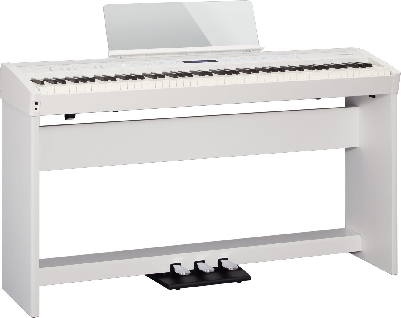 Roland FP-60X 電鋼琴 (1) 中文說明書/使用手冊/保固卡 (2) 譜板 (3) 變壓器 (4) 電源線5三音延音踏板6琴架7電鋼琴專用椅