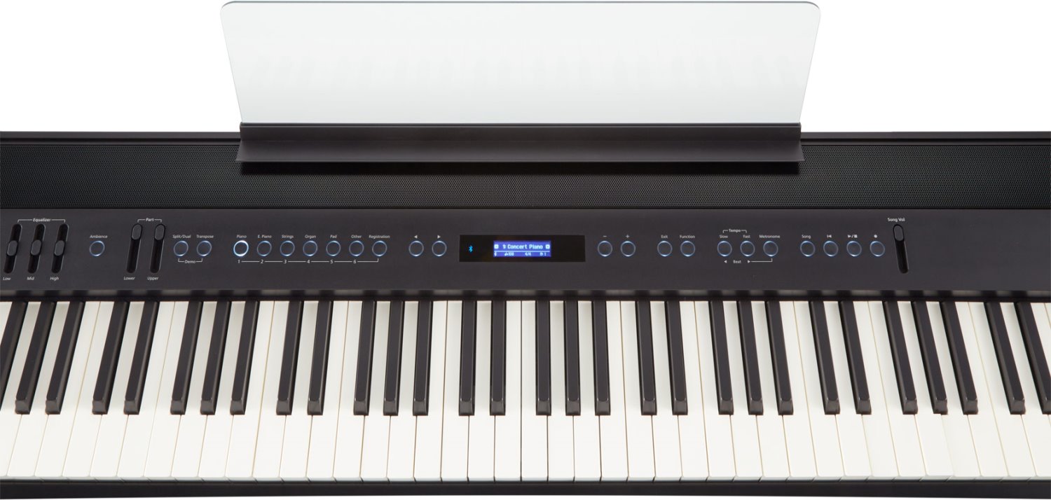 Roland FP-60X不含腳架 電鋼琴 (1) 中文說明書/使用手冊/保固卡 (2) 譜板 (3) 變壓器 (4) 電源線