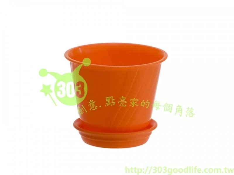 日本製 山田  YAMADA  N.O 606- 5號迷你觀葉(附底座)花盆~ 桔/-粉/-綠