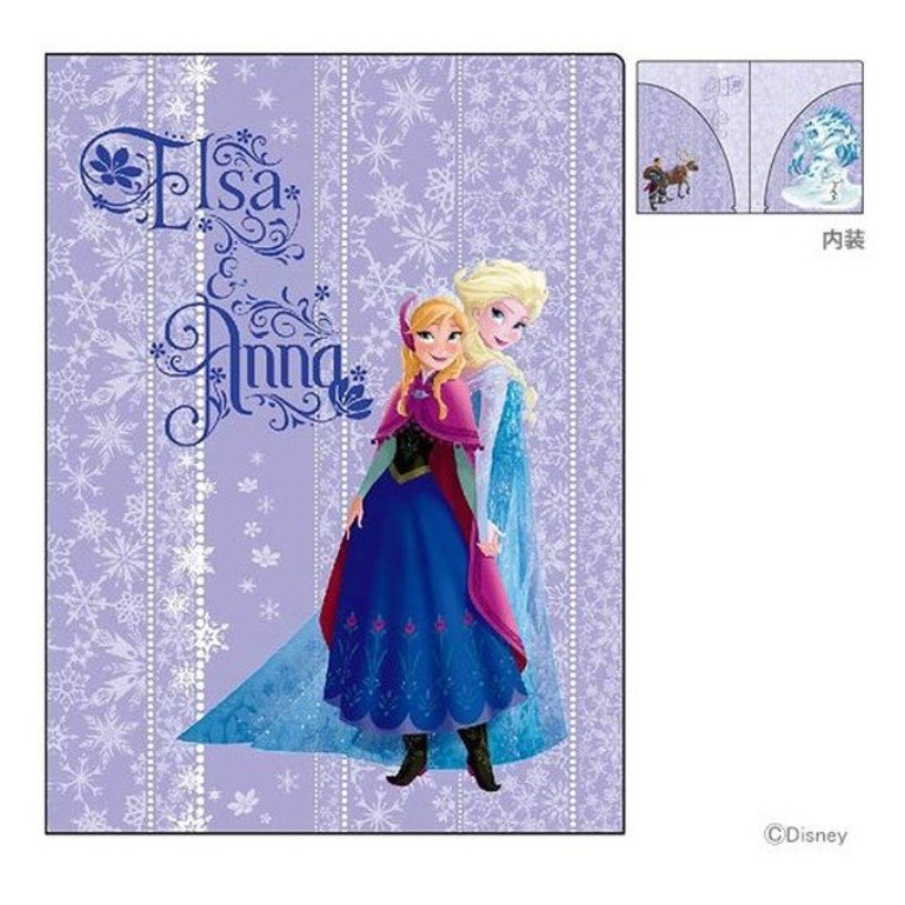 日本製  Disney迪士尼  冰雪奇緣L型資料夾~ 紫-S2157055    4901770441405