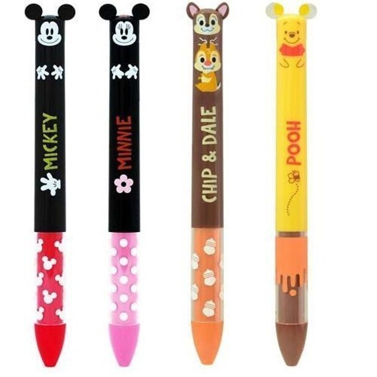 日本製  Disney 迪士尼系列 造型兩色原子筆~ 米奇22001201/-米妮22001301/-POOH 小熊維尼