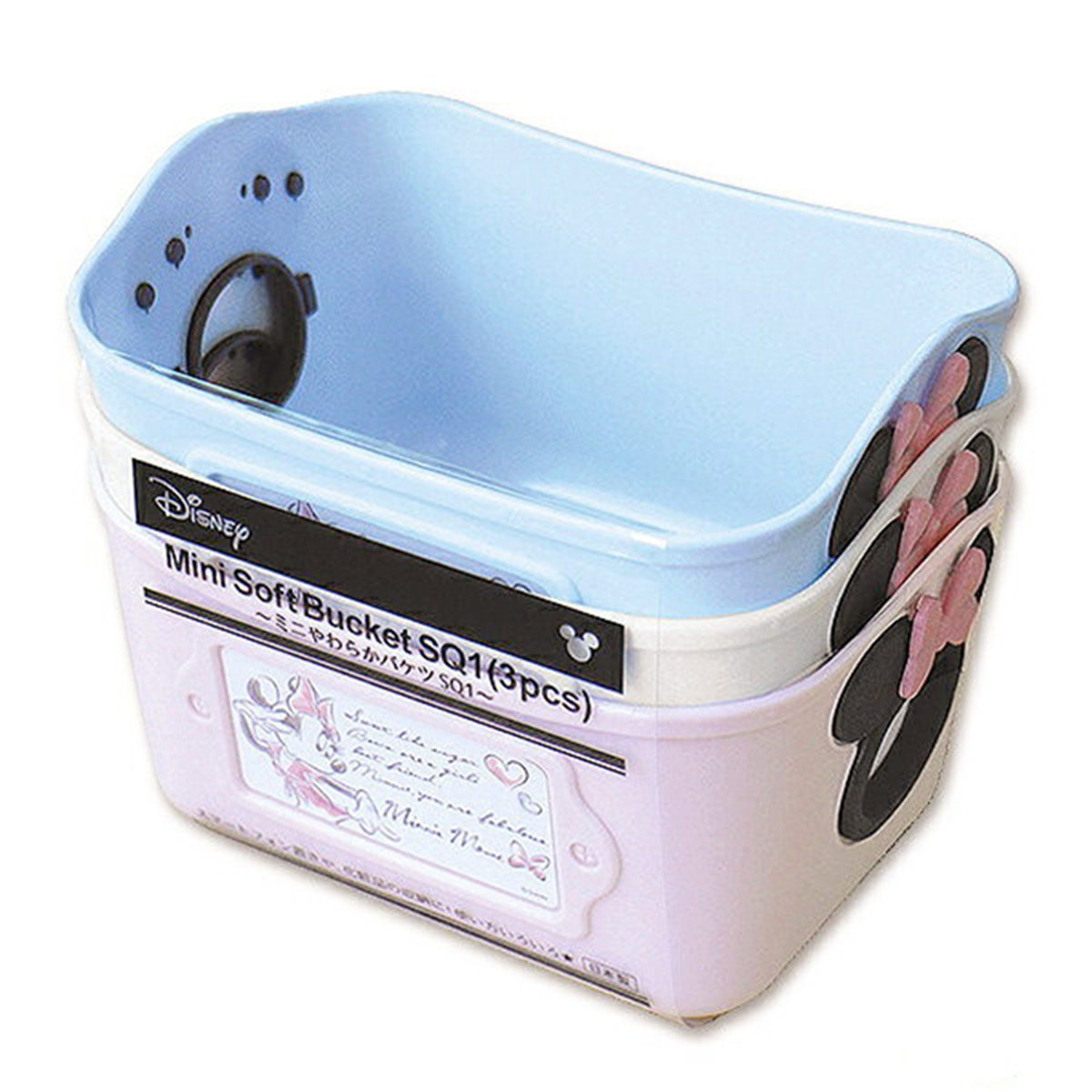 日本製  Disney  迪士尼系列  SQ1 (3P-AD) 迷你收納籃組.置物籃 500ml-3P/組~ Mickey米奇/- Minnie米妮/- Winnie the Pooh 小熊維尼