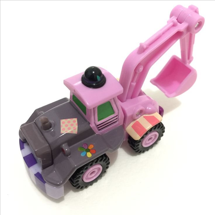 Disney  迪士尼系列 TOMICA多美小汽車 皮克斯 ~ M-15 火焰玩具公仔  /-粉色怪手紀念車挖土機 