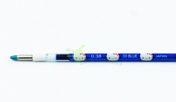 日本製 三麗鷗系列  Hello Kitty 凱蒂貓 圓珠筆替換筆芯0.38毫米 ~ 藍 /-綠/-桔