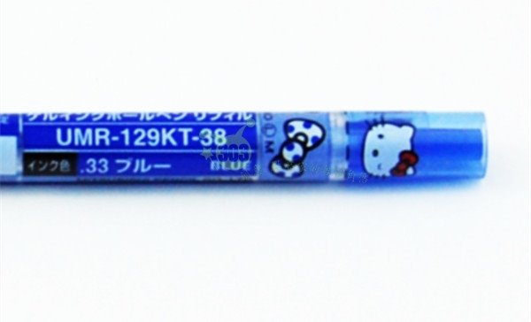 日本製 三麗鷗系列  Hello Kitty 凱蒂貓 圓珠筆替換筆芯0.38毫米 ~ 藍 /-綠/-桔