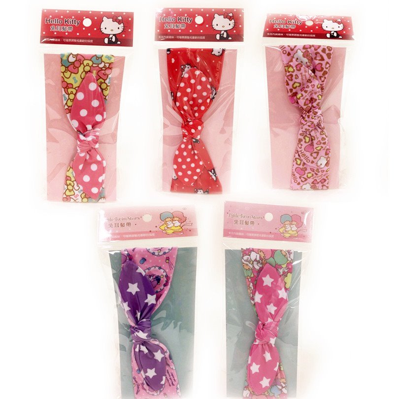 三麗鷗系列 Hello Kitty凱蒂貓 髮帶~ KT-1318兔耳-紅/ KT-1319兔耳-亂花/ KT-1320 兔耳豹紋/ KT-1321-紅/ KT-1322-亂花/ KT-1323 -豹紋/ LTS-1327雙子星兔耳-粉/ LTS-1328 雙子星兔耳-紫/LTS-1329雙子星-粉/LTS-1330雙子星-紫