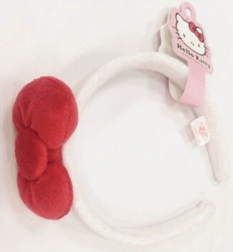 三麗鷗系列 Hello Kitty 凱蒂貓KT-1101 絨毛立體蝴蝶結髮箍~粉.白 - 4712977461017