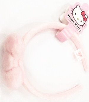 三麗鷗系列 Hello Kitty 凱蒂貓KT-1101 絨毛立體蝴蝶結髮箍~粉.白 - 4712977461017