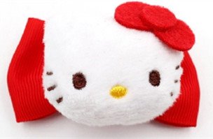 三麗鷗系列 Hello Kitty凱蒂貓 絨毛立體頭蝴蝶髮夾  KT-1140~粉.紅 4712977461406