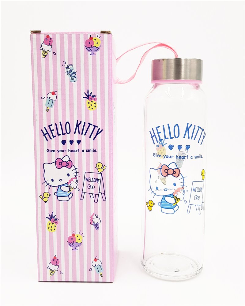 台灣製  三麗鷗系列 Hello Kitty 巧用玻璃瓶  300ml ~ KT-1558-冰淇淋  /  KT-1559 -貝殼