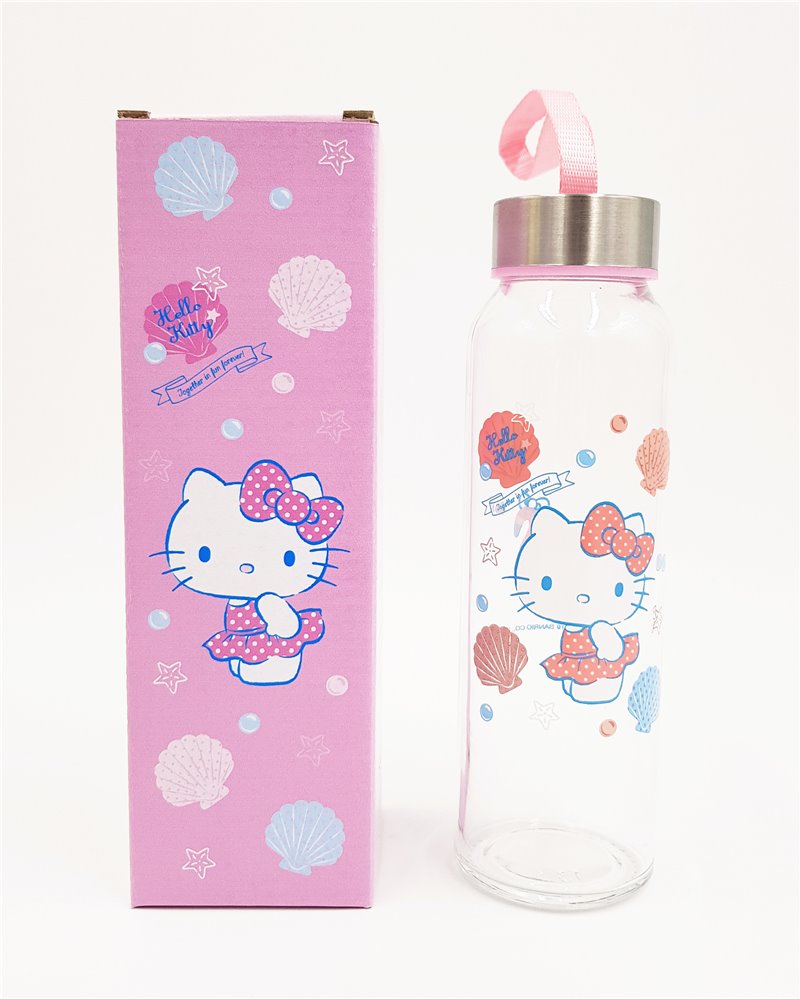 台灣製  三麗鷗系列 Hello Kitty 巧用玻璃瓶  300ml ~ KT-1558-冰淇淋  /  KT-1559 -貝殼